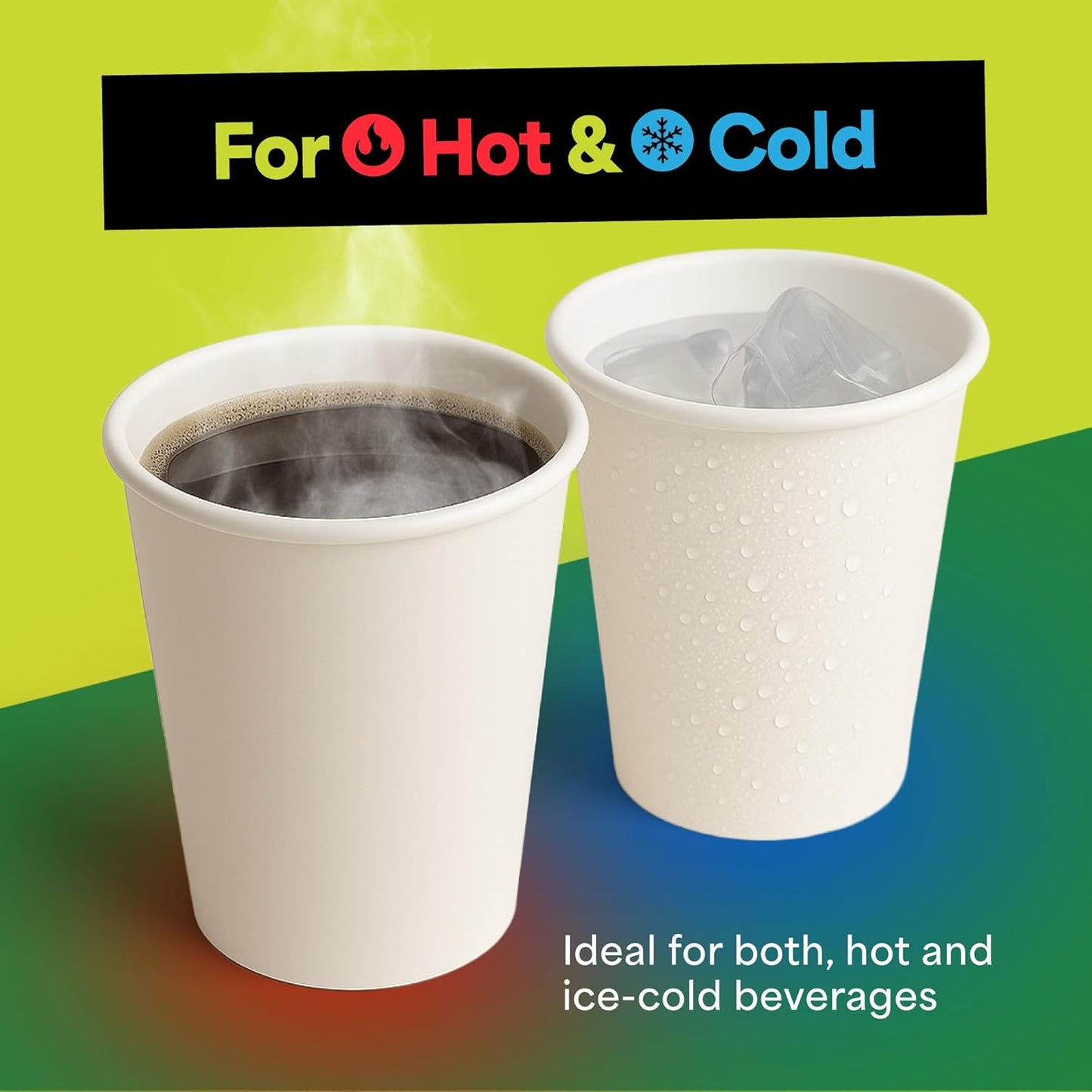 EconoHome 8 oz 500 Pack Disposable Coffee Paper Cups - Paper Cups for Hot and Cold Drinks, Tea, Water, and Juice