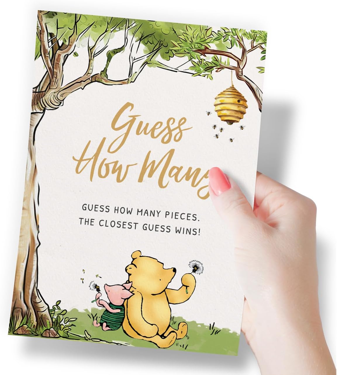 Baby Shower Guess How Many Game Set of 30, Party Supplies - Classic Pooh Collection (How Many Game)