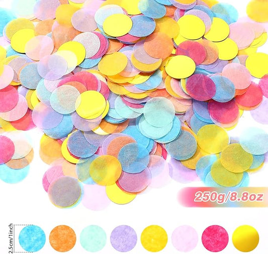 Outus 1 Inch Multicolor Round Tissue Confetti(8.8oz)