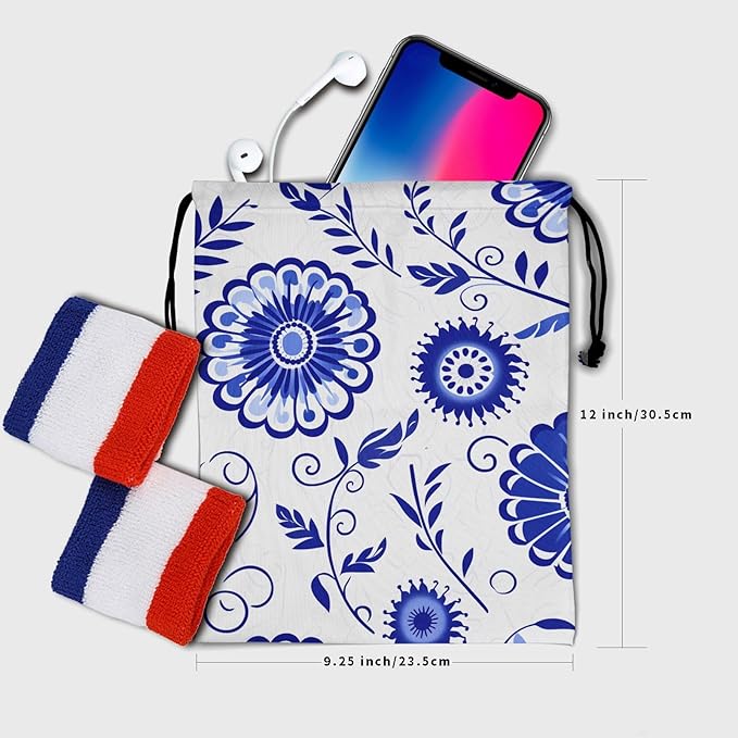 Nerxy Leaf Grip Bags for Gymnastics Tropical Leaves Grip Bag Botanical Drawstring Storage Bags