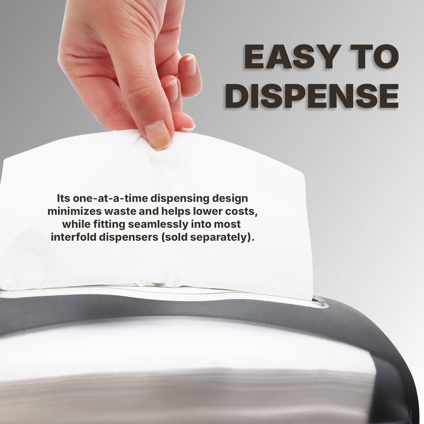 Klex 6.5" x 4" Interfold White Dispenser Napkins, 2-Ply Bulk Paper Napkin - 6000 Count (6 1/2"x8" Unfolded)