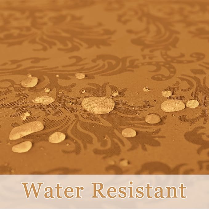 SASTYBALE Brown Jacquard Square Napkin, 20x20 Inche Damask Wrinkle Resistant Soft Polyester Napkins, Fabric Cloth Dinner Napkins for Wedding, Winter, Holiday, Xmas, Parties, Set of 4 (Brown)