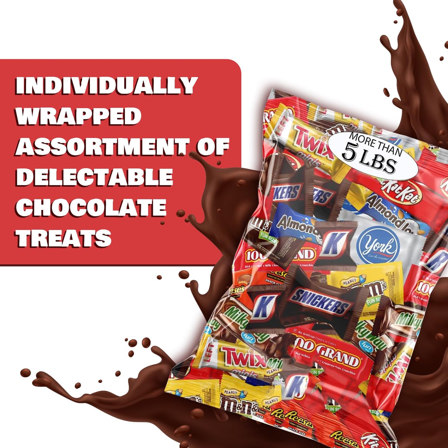 Assorted Chocolate Candy Variety Pack - Assorted Bulk Chocolate Mix - Individually Wrapped Party Chocolate Assortment - Chocolate For Every Occasion More Than 5 Pounds