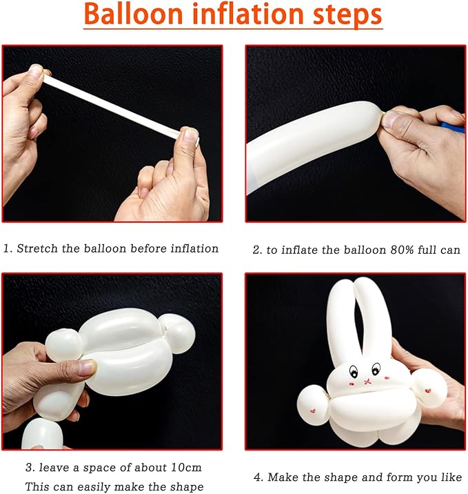 White 260 Long Balloons 100 Pack White Modeling Long Magic Balloons Thickening Latex Twisting DIY Animal Balloon for Birthday Wedding Christmas Festival Party Decoration (white balloon)