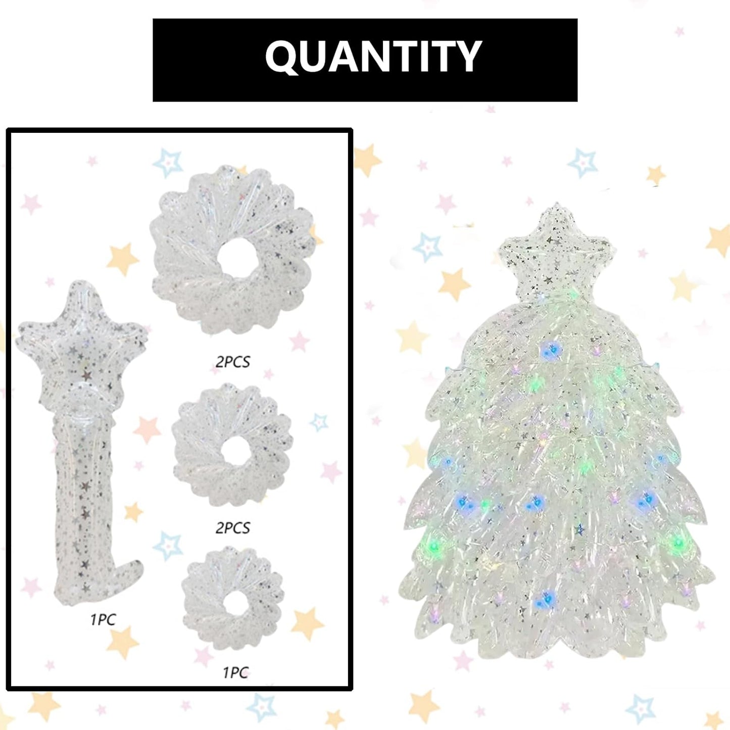 4D Iridescent Christmas Tree Balloons Large Self Standing Foil Xmas Tree Balloon Mylar Christmas New Year Themed Party Decorations Supplies
