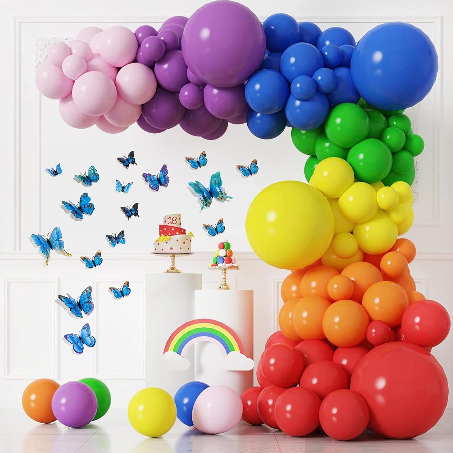 SAOROPEB 3D Butterfly Wall Decor, 72 Pcs Double Layer Butterfly Decorations for Party Decorations Locker Decor Refrigerator Decal, Reusable (Blue)