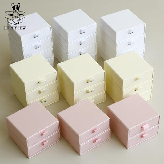 40Pcs Pearlescent Pink Small Jewelry Boxes 3.54×3.54×1.26in Cardboard Jewelry Gift Boxes Jewelry Packaging for Small Business for Necklace Ring Bracelet Earring Display Box