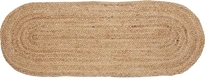VDS Pack of 1 - Oval Jute Rug Braided Table Runner 100% Natural Burlap Reversible Rustic Hessian Table Cloth Centerpiece for Wedding ,Home, Kitchen, Table Decoration (Size 13x72 Inch) (Natural)