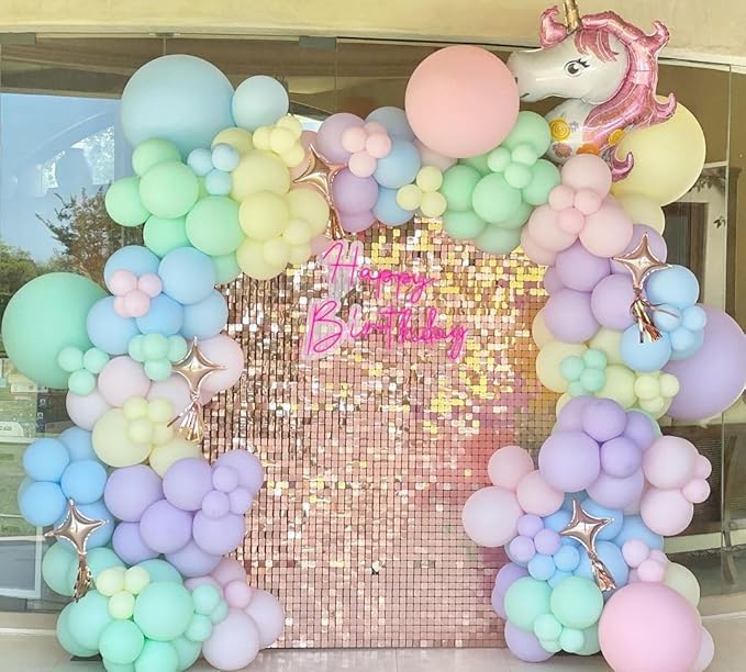 KBZVNAF Pastel Balloons Latex Party Balloons - 50 Pack 12 inch Helium Multicolor Macaron Balloons for Baby Shower Birthday Wedding Rainbow Party Decorations