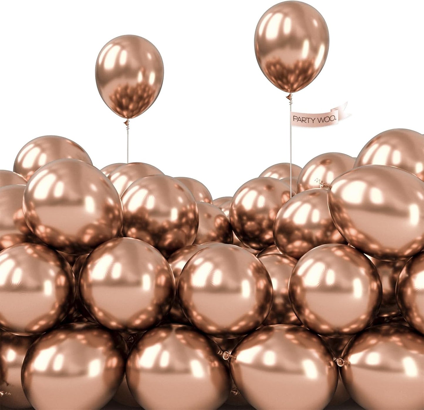 PartyWoo Metallic Rose Gold Balloons, 50 pcs 5 Inch Champagne Gold Metallic Balloons, Champagne Gold Balloons for Balloon Garland Balloon Arch as Birthday Party Decorations, Champagne Gold-G112