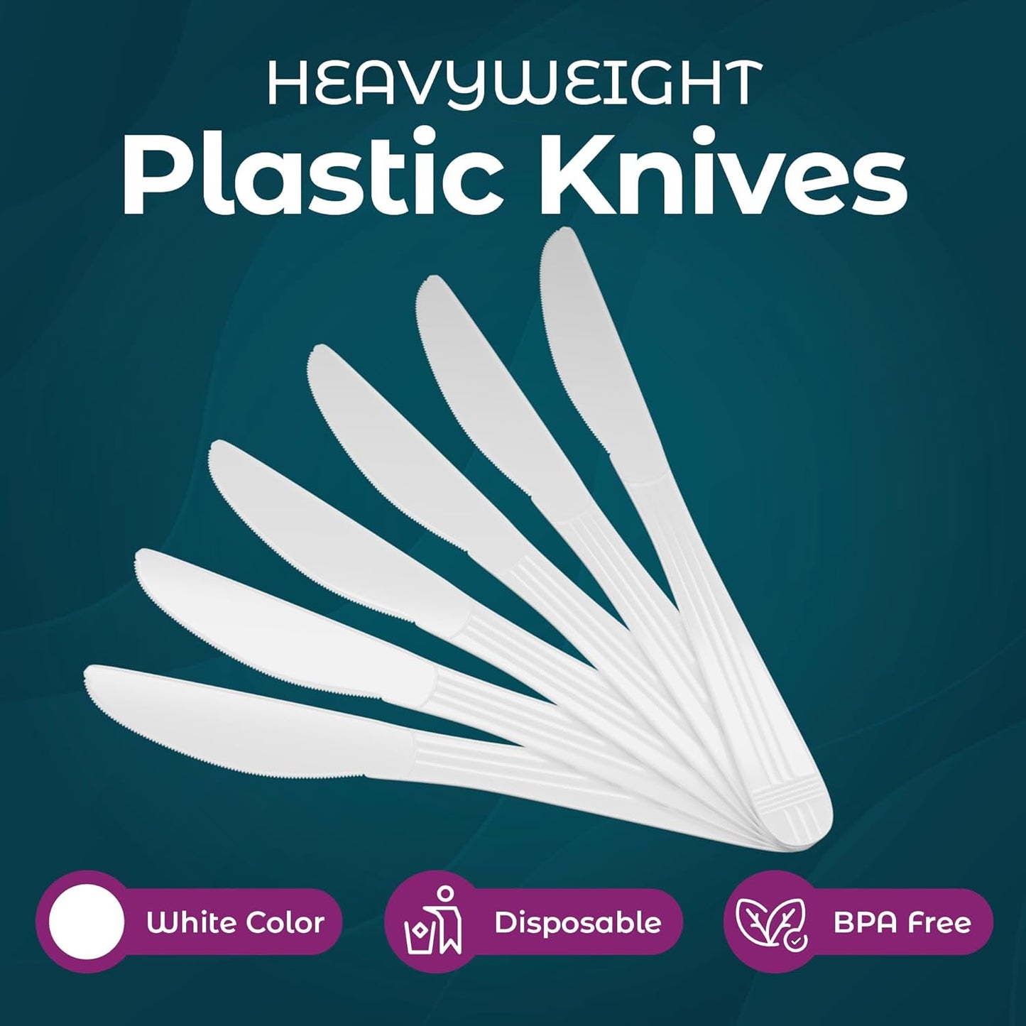 Plastic Knives Heavy Duty - Disposable Knives Utensils - Cutlery For Parties, Celebrations And Events Pack Of 500