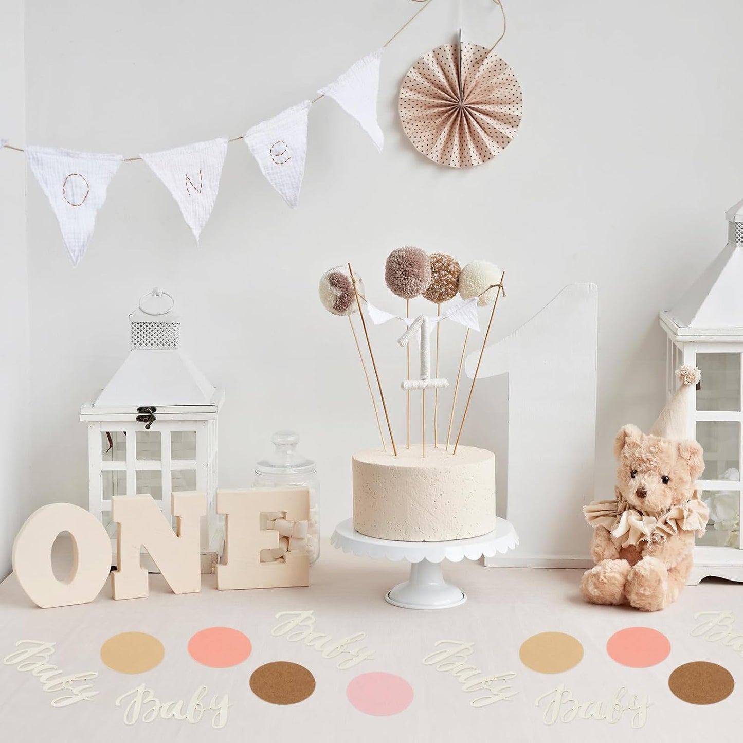 Minatee 400 Pcs Baby Shower Confetti Decorations Table Confetti Dots Gender Reveal Wedding Decor (Modern Color,Round Style)