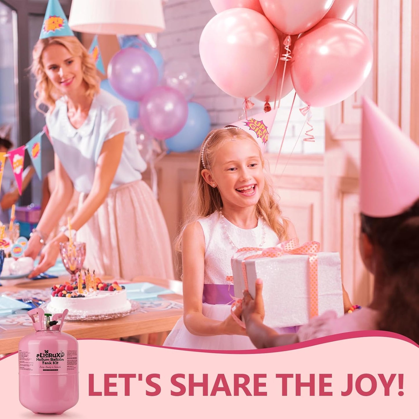 Helium Tank For Balloons At Home,13L Helium Tank Up To 50 Latex Balloons,50 Latex Balloons And Ribbons Included
