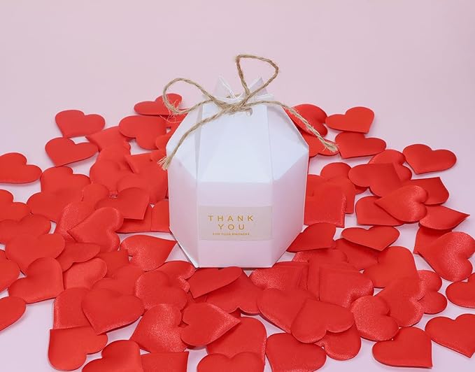 ONLYKXY 200Pcs 3.5cm Big Sponge Confetti Decor Glitter Flower Heart Shape Petals Table Decoration for Wedding Party Valentine's Day Scatter Ponge Petal Confetti (Red)