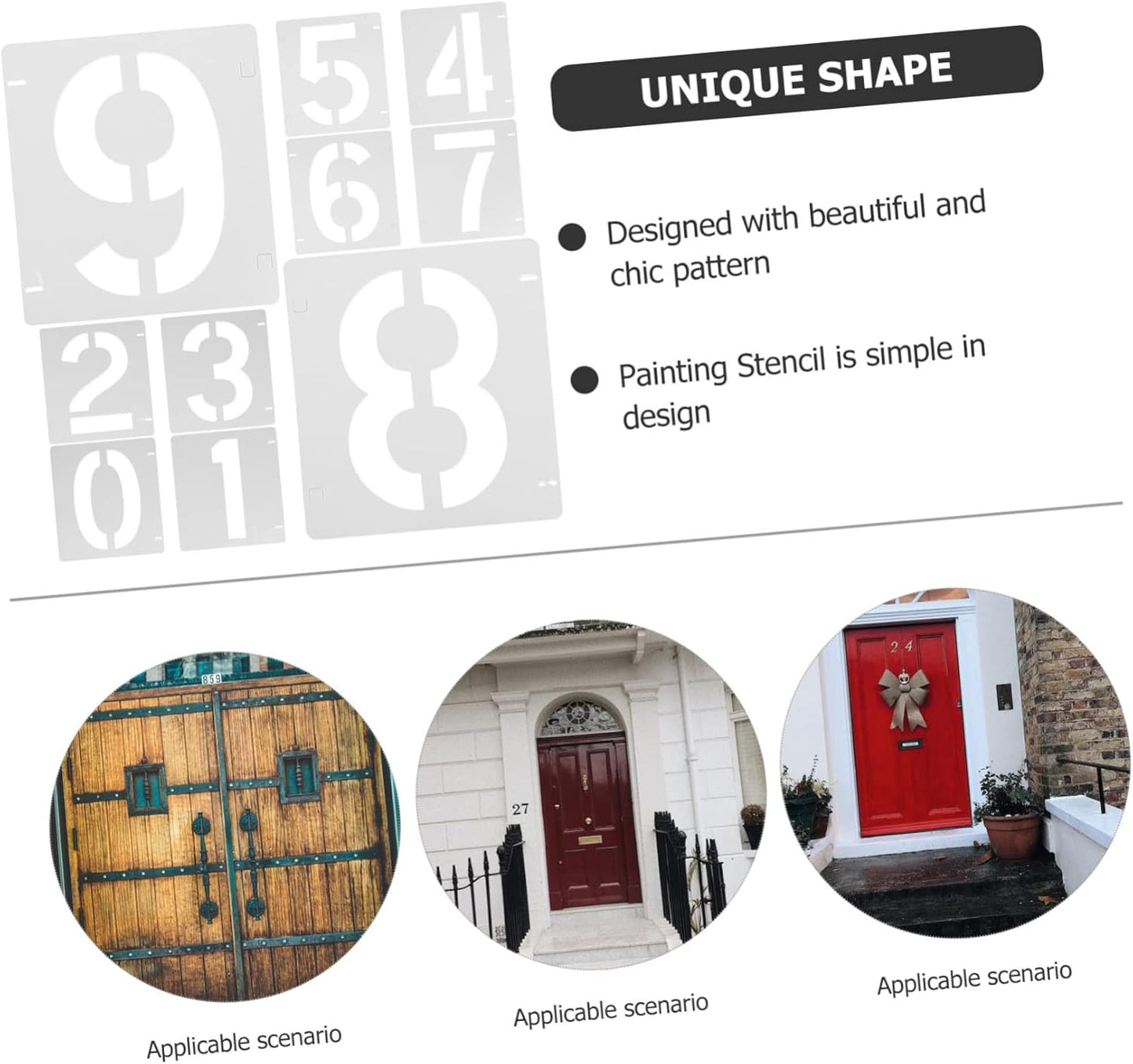 10sheets Reusable Number Stencils Digital Templates for Painting Decorative Stencils