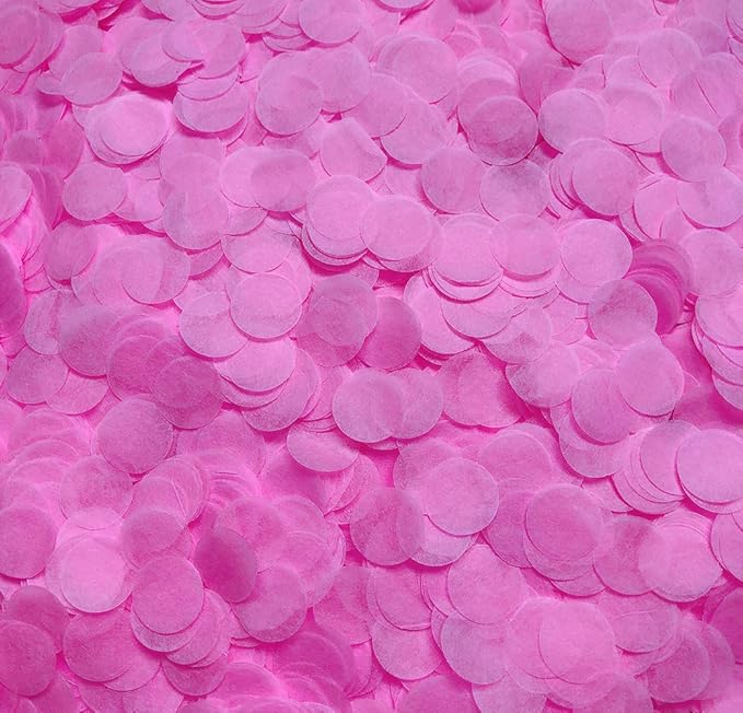 Pink Biodegradable Tissue Paper Confetti 15mm for Party Decoration or Filled Balloons