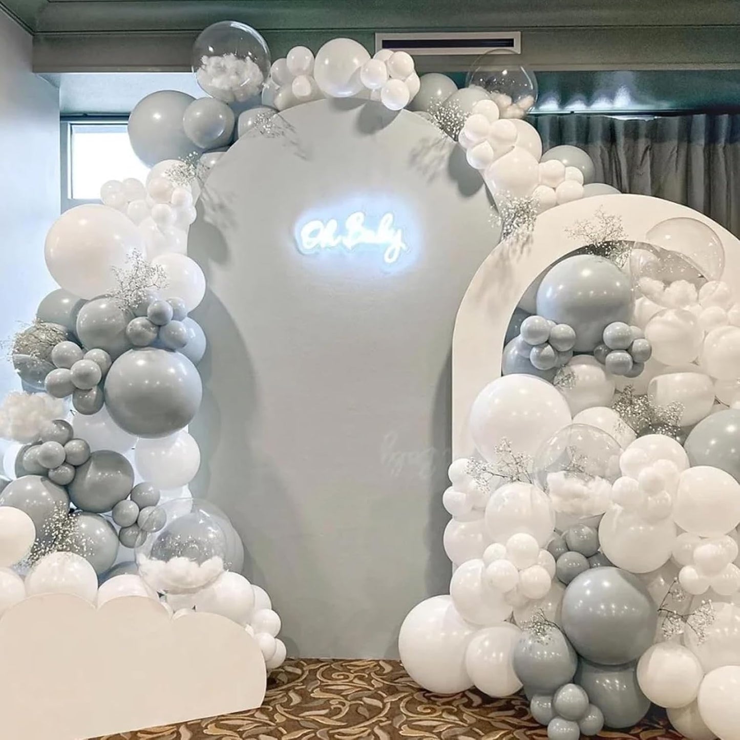 105pcs Light Gray Balloons 12inch Party Latex Balloons for Boys Girls Birthday Baby Shower Gender Reveal Wedding Sunflower Party Decorations