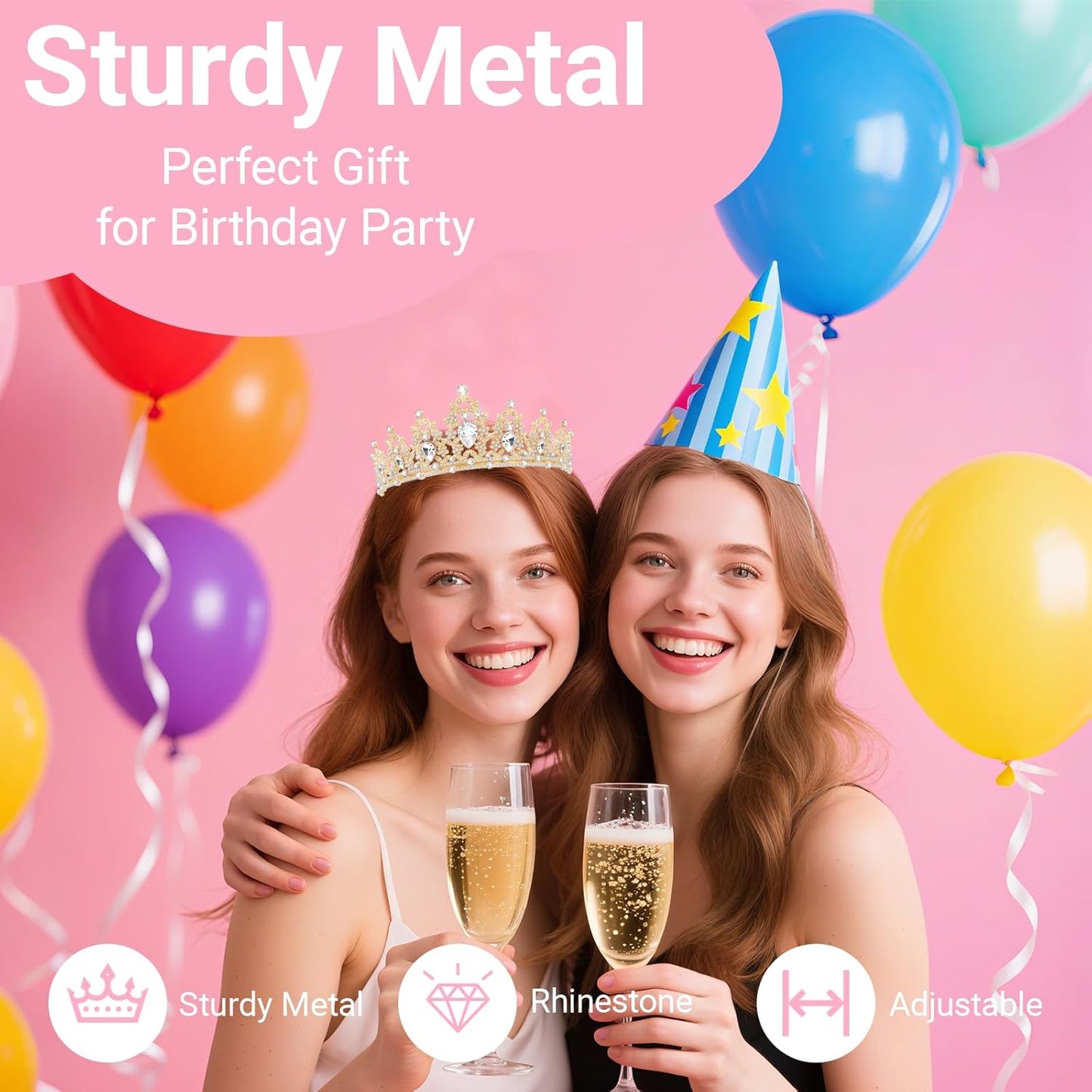 Birthday Tiara and Crown with Sash, Birthday Tiara for Women Party