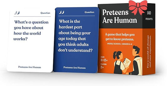 Preteens are Human | 140 Conversation Cards to Help You Get to Know Preteens | Card Game for Middle School Preteens | Designed by Experts for Grades 6-8 | Ages 11-13+