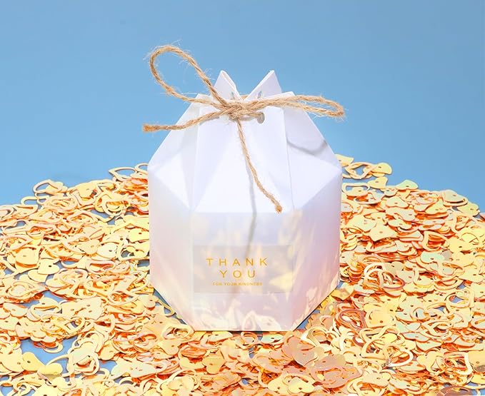 ONLYKXY 1200Pcs Love Heart Shaped Confetti, Table Wedding Decoration, Glitter Confetti for Wedding Party (Glitter Orange)