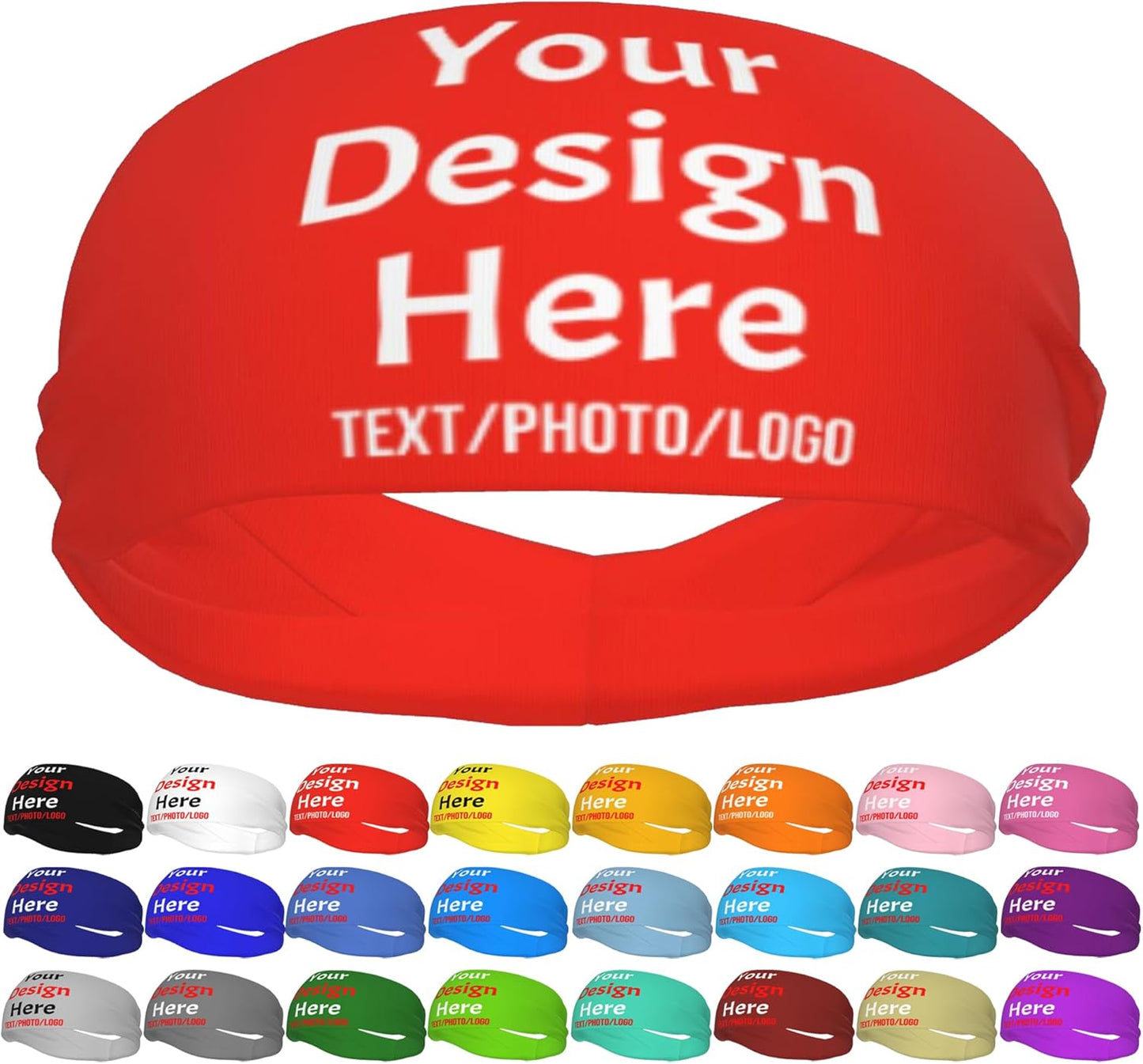 Custom Sweatbands for Men Women, Design Your Own Text Name Image Photo Personalized Sports Headbands