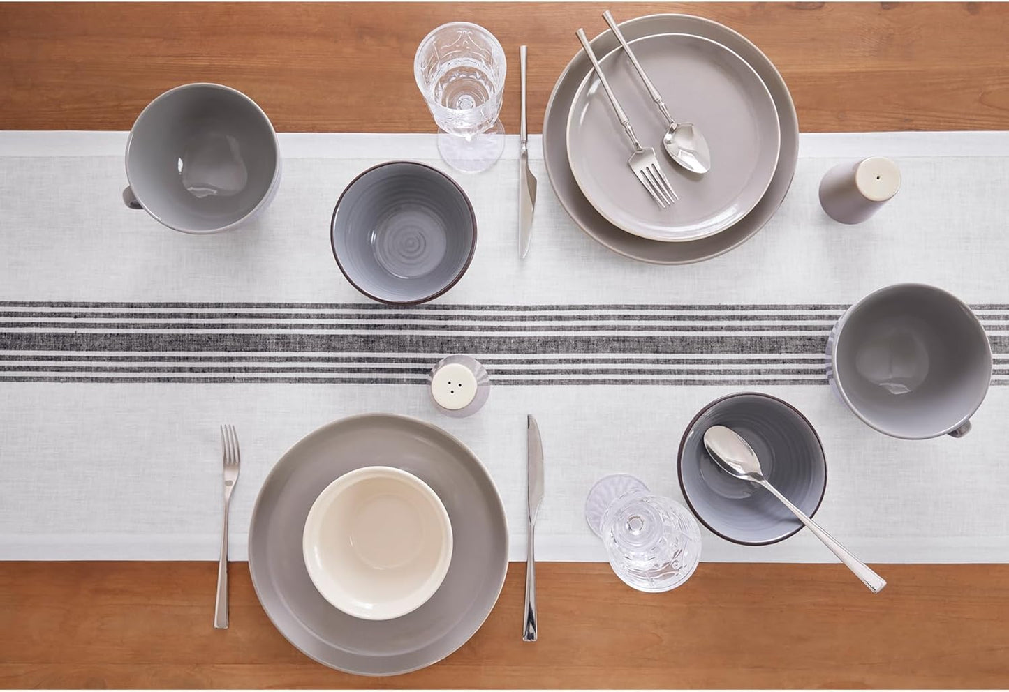 Solino Home Linen Table Runner 72 Inches Long - 100% Pure Linen Black and White Farmhouse Table Runner 18 x 72 Inch for Dining, Dresser, Fall, Autumn, Halloween, Thanksgiving