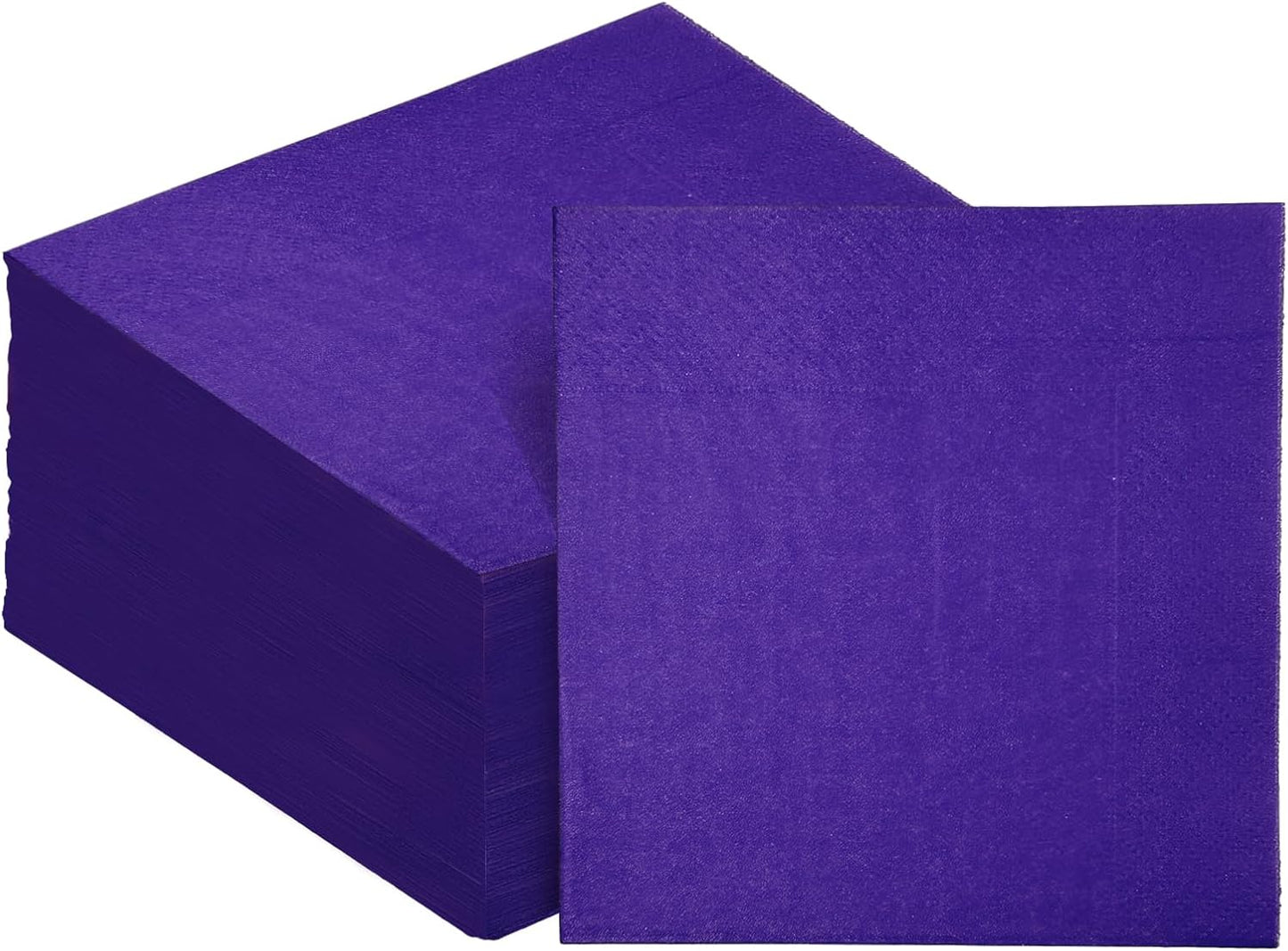 Deep Purple Cocktail Napkins 5 * 5inch disposable Beverage Napkin paper for Cocktail, Wedding, Dinner，Birthday Party Dessert Wine Paper Napkins（ 120 Count）