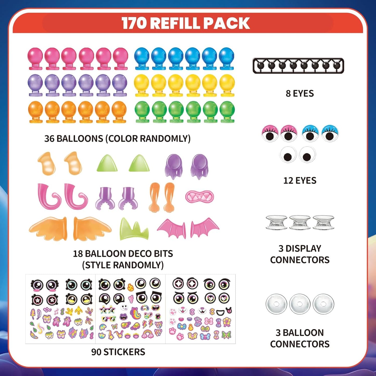 PINSHILE DIY Space Magic Balloon Craft Accessories Set