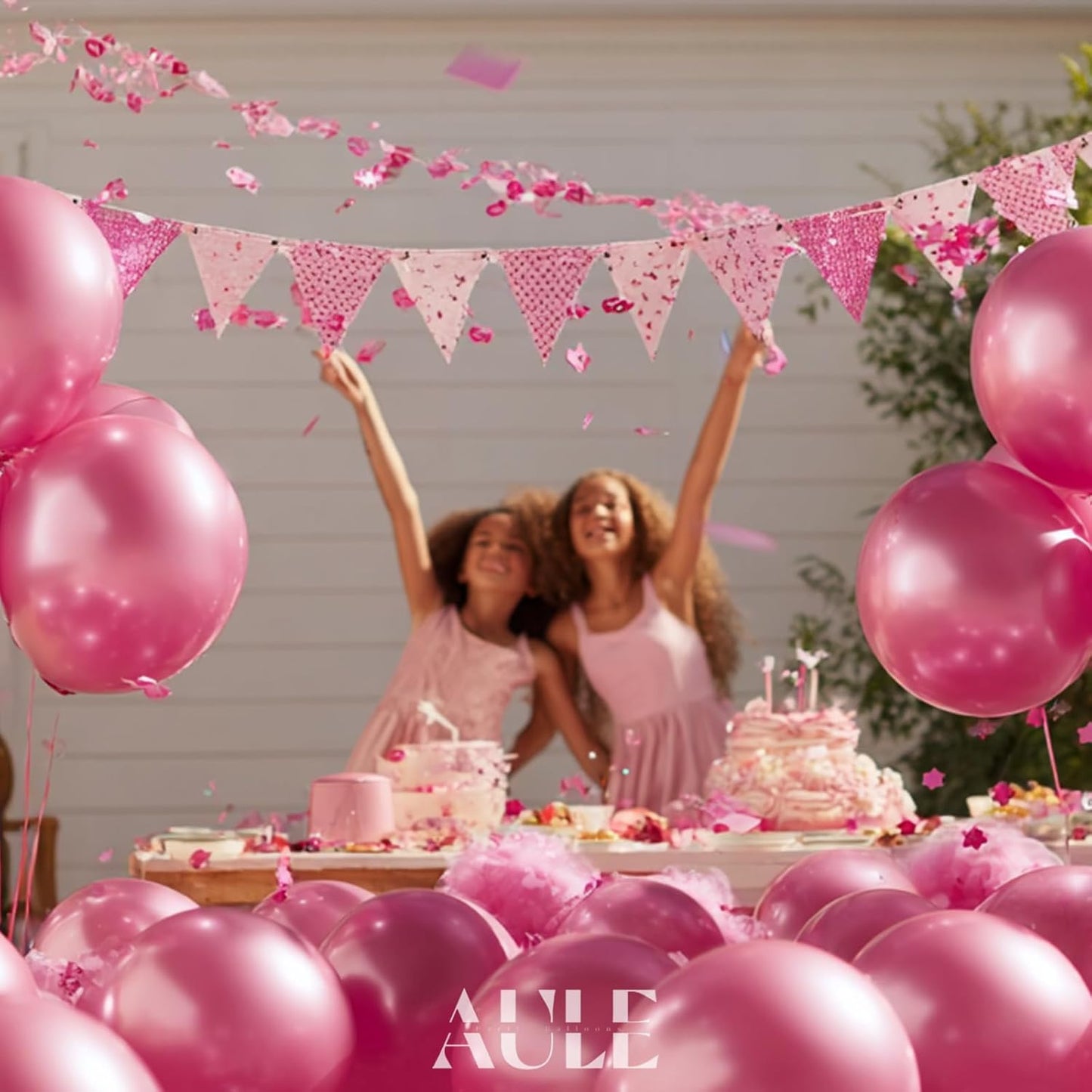 AULE Party Balloons 50 Pcs 12 inch Pink Metallic Chrome Helium Shiny Latex Thicken Balloon Perfect Decoration for Wedding Birthday Baby Shower Graduation Carnival