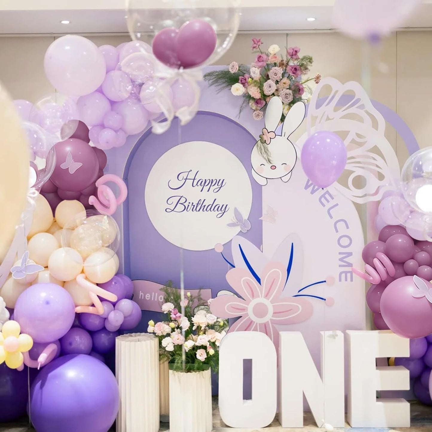Dusty Purple Balloon Garland Kit, 166Pcs Pastel Lavender and Macaron Orange Balloons for Girls Women Princess Wedding Baby Shower Birthday Party Decorations Supplies