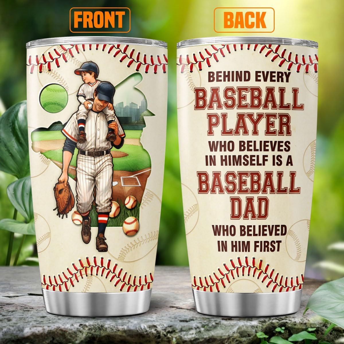 For Cup Fathers Tumblers Day Women Coffee, Tumbler 20 Oz With Lid And Straw, Baseball Gifts, Baseball Player Dad