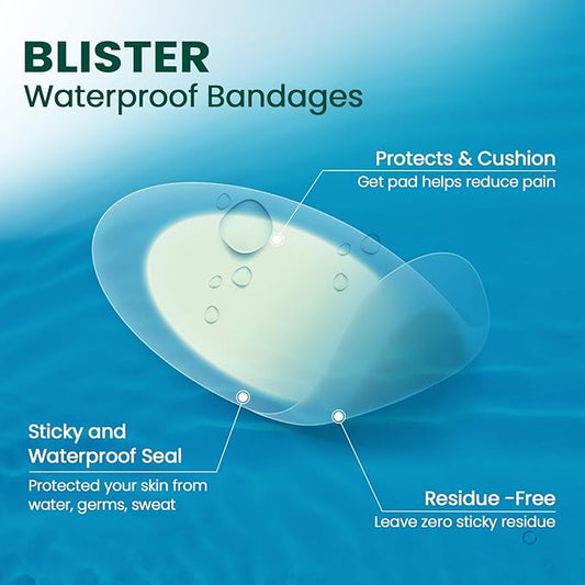 Gel Blister Bandages Hydrocolloid Bandages - Welnove 21ct Blister Cushions (Heel Pack) - Wedding Day Essentials - Blisters Pads for Prevention & Recovery - Water Resistant