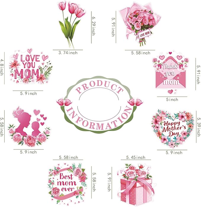 Happy Mother's Day Banner Set Decoration for Mother's Day Party Decorations Backdrop Garland for Mom Mother's Day Glitter Garland Photo Props (flower)