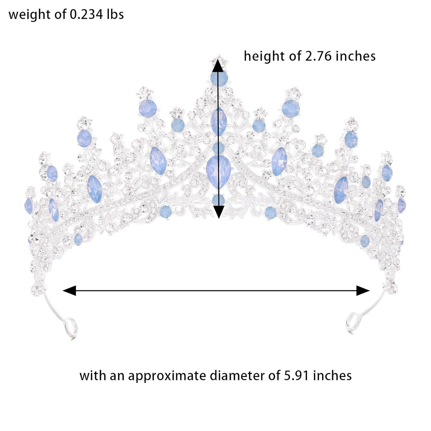 Baroque Tiara for Women Crystal Queen Crowns Rhinestone Princess Tiaras for Girl Wedding Headband for Bride Hair Accessories for Halloween Costume Birthday Party Prom Mother's Gifts