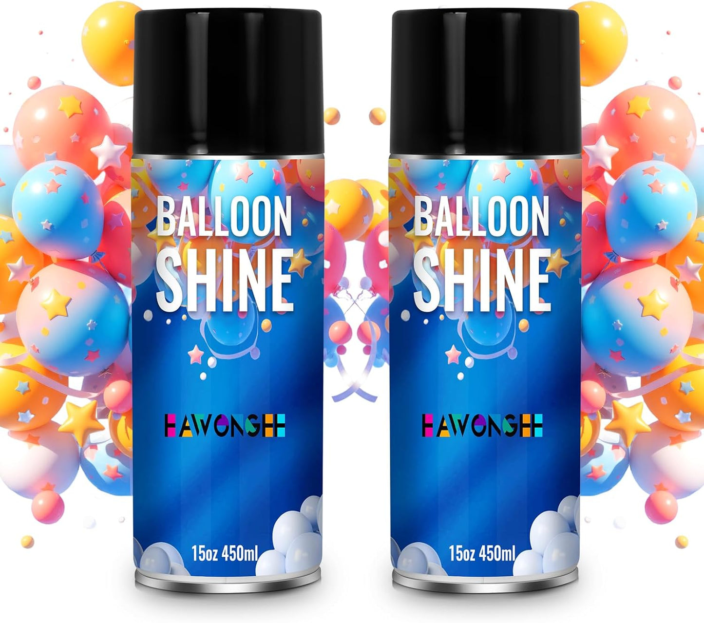 EAWONGEE Balloon Shine Spray,450ml, Waterproof High Gloss Finish for Party Balloons, 2pack