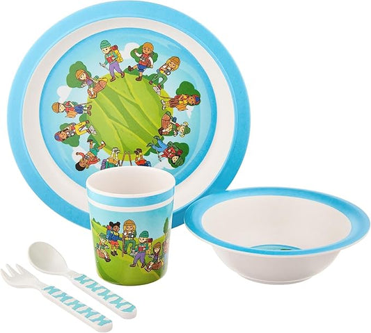 5-Piece Kids Dinnerware Set (5pcs Hikers in Nature Meal Set)