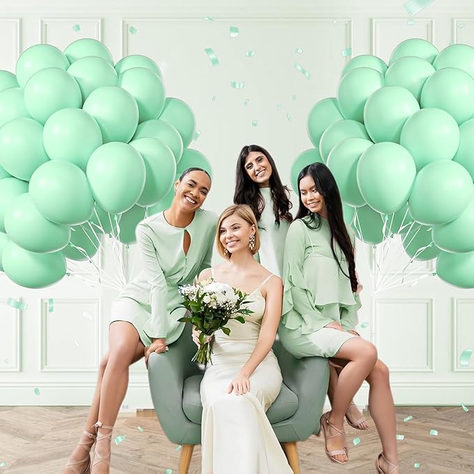 Mint Green Balloons 12inch, Mint Latex Balloon 50pcs Party Balloons for Wedding Baby Shower Birthday Party Decorations