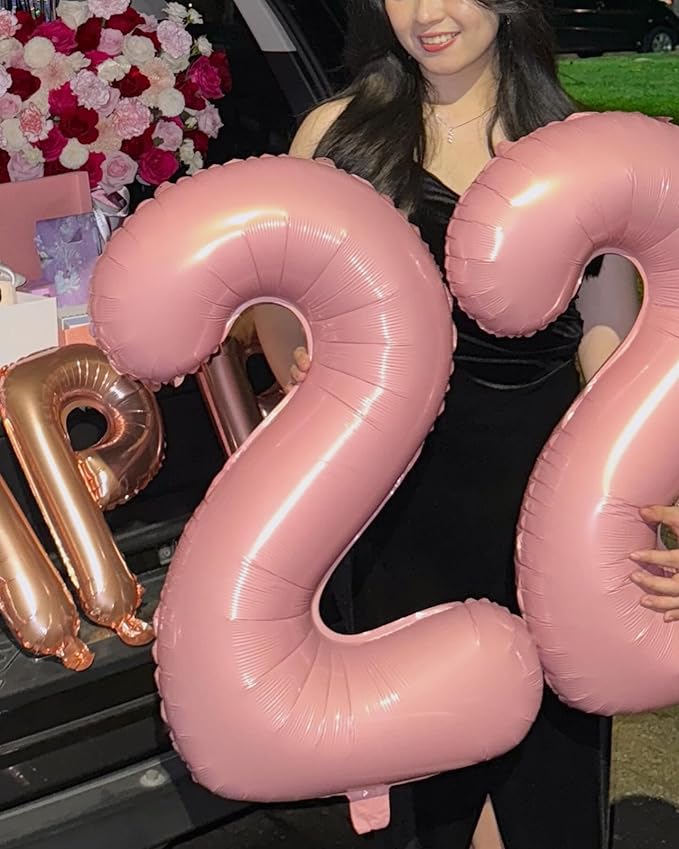 Pearlescent Pink 8 Balloon, Number Balloons 40 Inch, 8th Birthday Decorations for Girls, Birthday Balloons, Pastel Pink Party Supplies, Number 8 Balloon