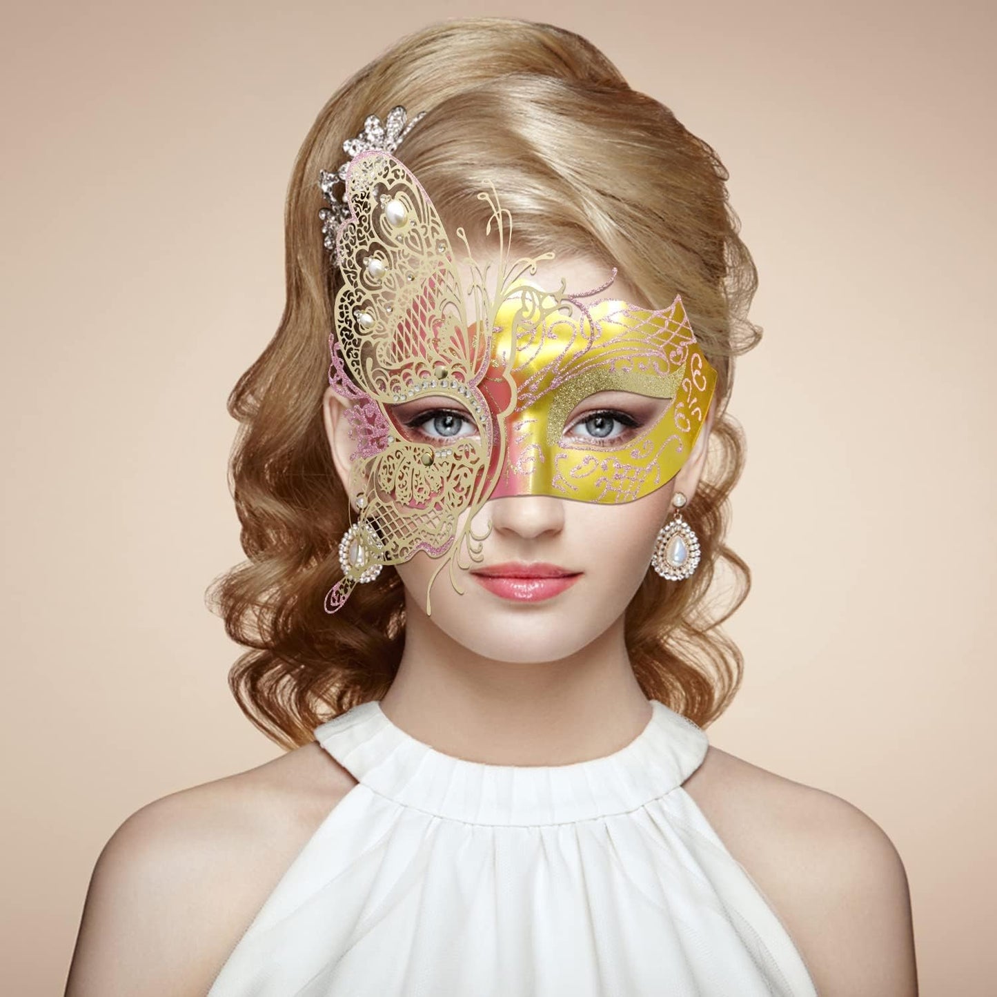 Mysterious Venetian Butterfly Lady Masquerade Halloween Party Mask Evening Prom Ball Mask Bar Costumes Accessory