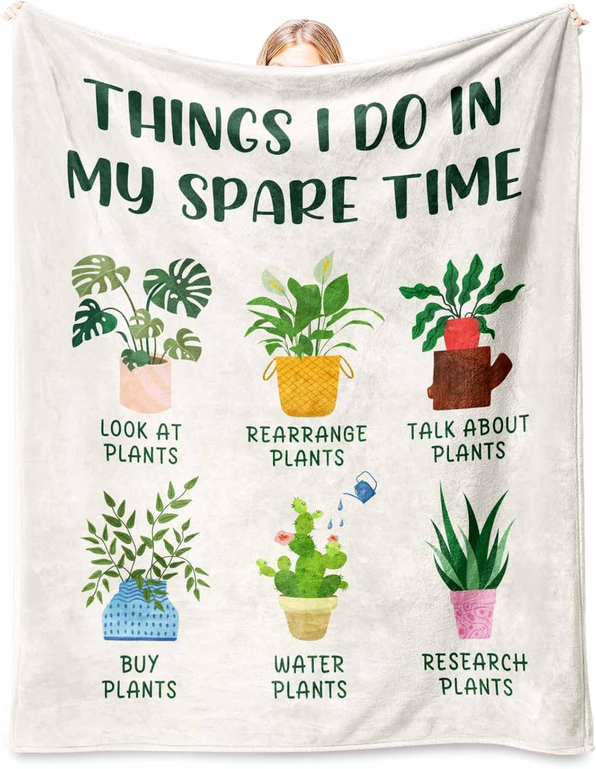 Plant Lover Gifts for Women Men, Gardening Gifts for Women Men Christmas, Flannel Soft Blanket Decor, Plant Lady Mom Gift Ideas, Gardener Gift for Birthday Mothers Day Christmas - 50x60 inches