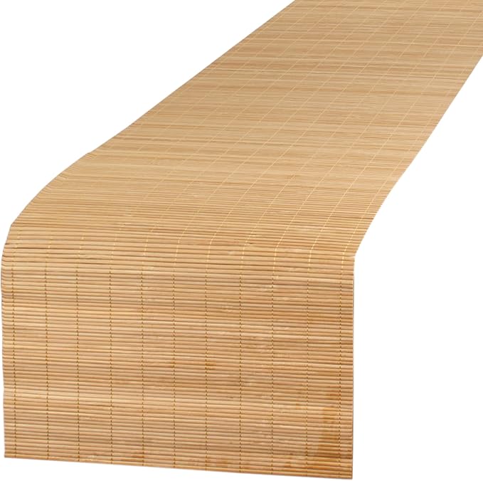 BambooMN Carbonized Bamboo Matchstick Natural Table Runner, Home Décor, 1 Piece