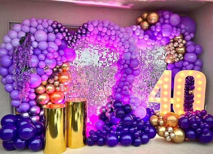 KBZVNAF Dark Purple Latex Party Balloons - 50 Pack 12 inch Helium Matte Purple Balloons for Birthday Wedding Baby Shower Halloween Party Decorations