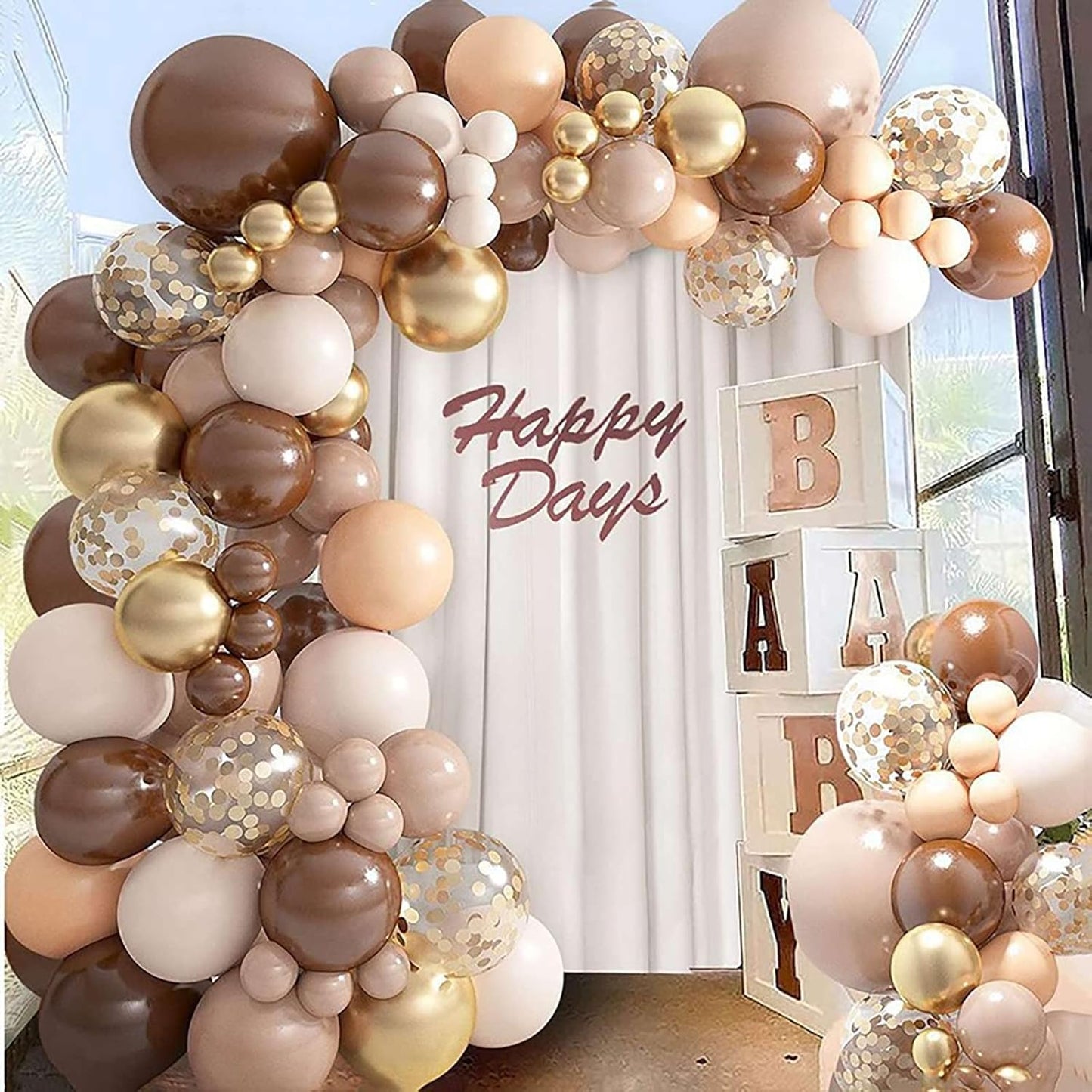 KALOR 10 Inch Retro Khaki Balloons, 100 Pcs Latex Helium Balloons for Kid's Birthday Party Baby Shower Wedding Graduation Graduation Party Decorations
