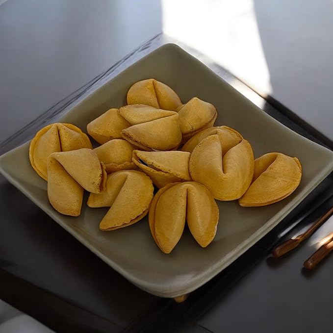 50 Fortune Cookies - Individually Wrapped with Fun, Traditional Fortunes, Lucky Numbers and Chinese Characters - Bundle of 50 Vanilla Cookies