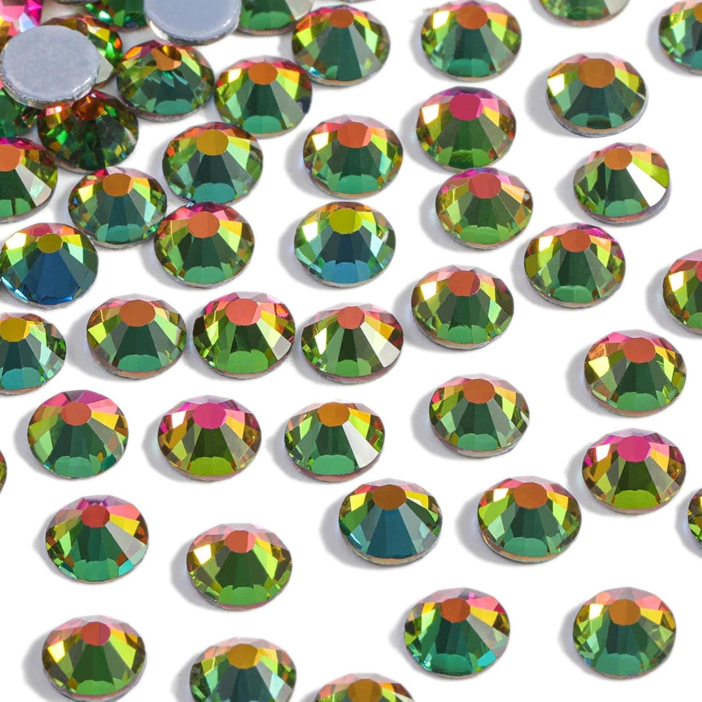 Beadsland Hotfix Rhinestones, 288pcs Flatback Crystal Rhinestones for Crafts Clothes DIY Decorations, Rainbow, SS30, 6.3-6.5mm