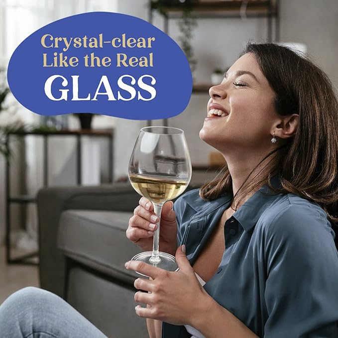 Plastic Wine Glasses Set of 2(15oz) |Unbreakable Wine Glasses with Stem|100% Tritan & BPA Free |Dishwasher Safe| Awesome For Pool, Beach, Travel, Pool, Camping, Beach, Picnic, Everyday Use.