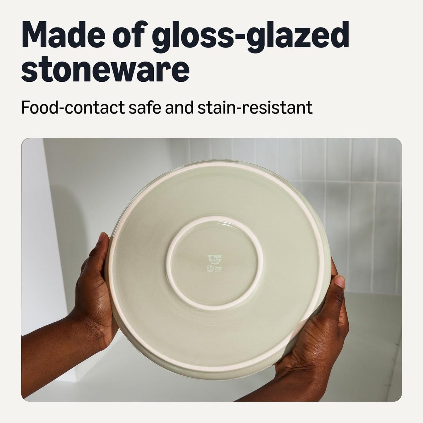 Amazon Basics Glazed Stoneware Appetizer Plates, 4-Piece Set, Microwave and Dishwasher-Safe, 6.7 in., Ivory