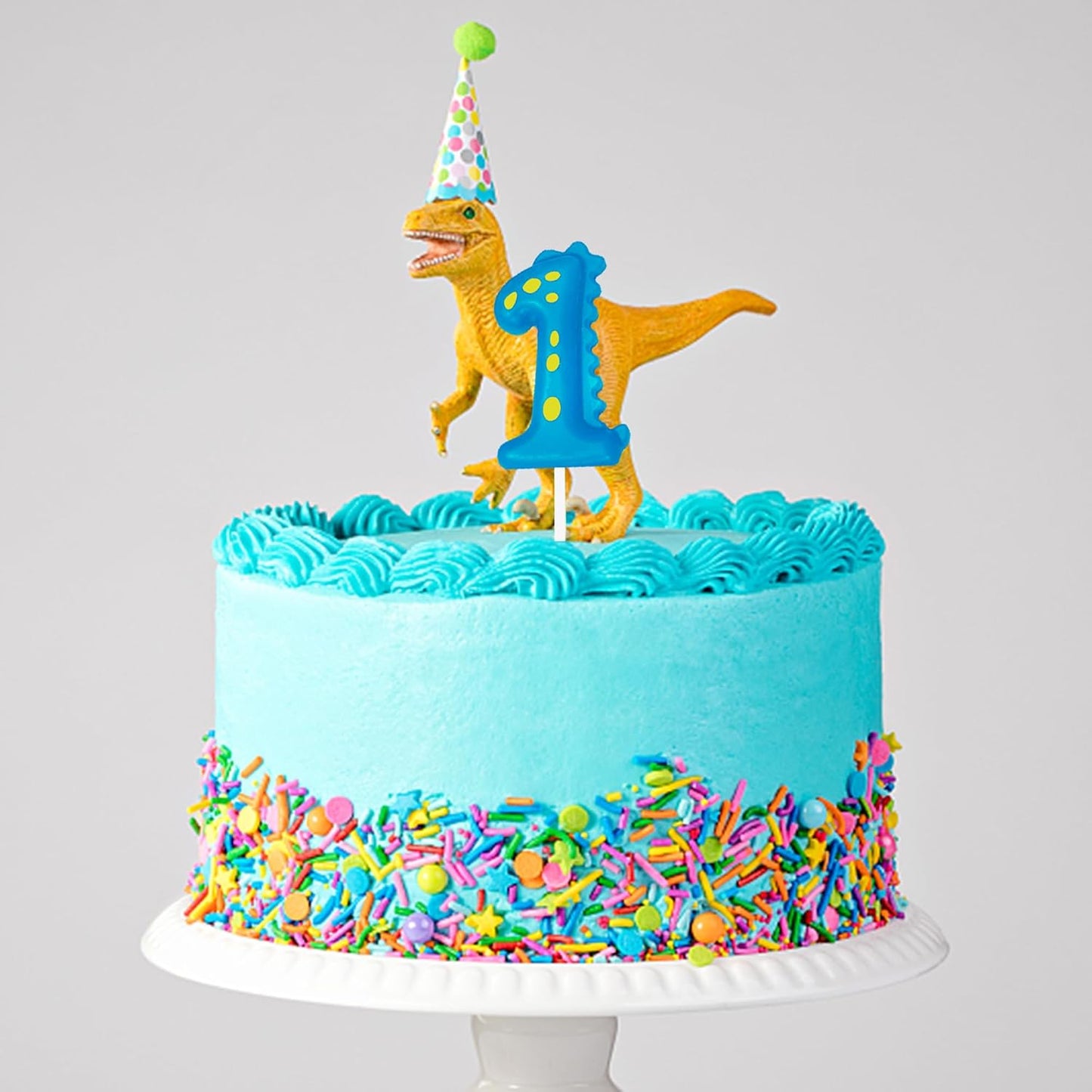 Number Birthday Candles(0 Candle Blue) Dinosaur Shape Number Happy Birthday Cake Candles for Dinosaur Birthday Party Decoration Reunions Theme Party