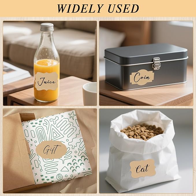 300 Pcs Gift Tags Stickers Name Labels Stickers, 2×3 Inch Self-Adhesive Handmade Bottle Jar Labels for Presents Decoration Jars Craft