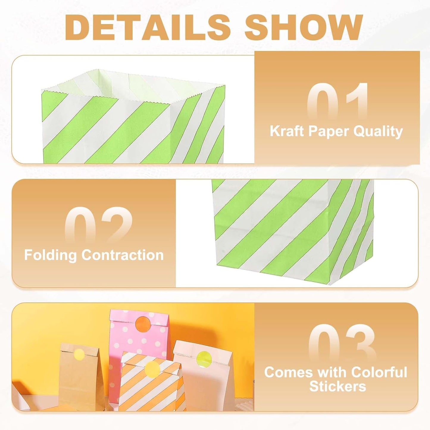 PATIKIL Party Favor Bag, 24 Pcs 3.5x2.4x7.1 Inch Mini Paper Candy Bags Gift Treat Celebration Halloween Goody Birthday Wedding Party with Stickers, Light Green Twill